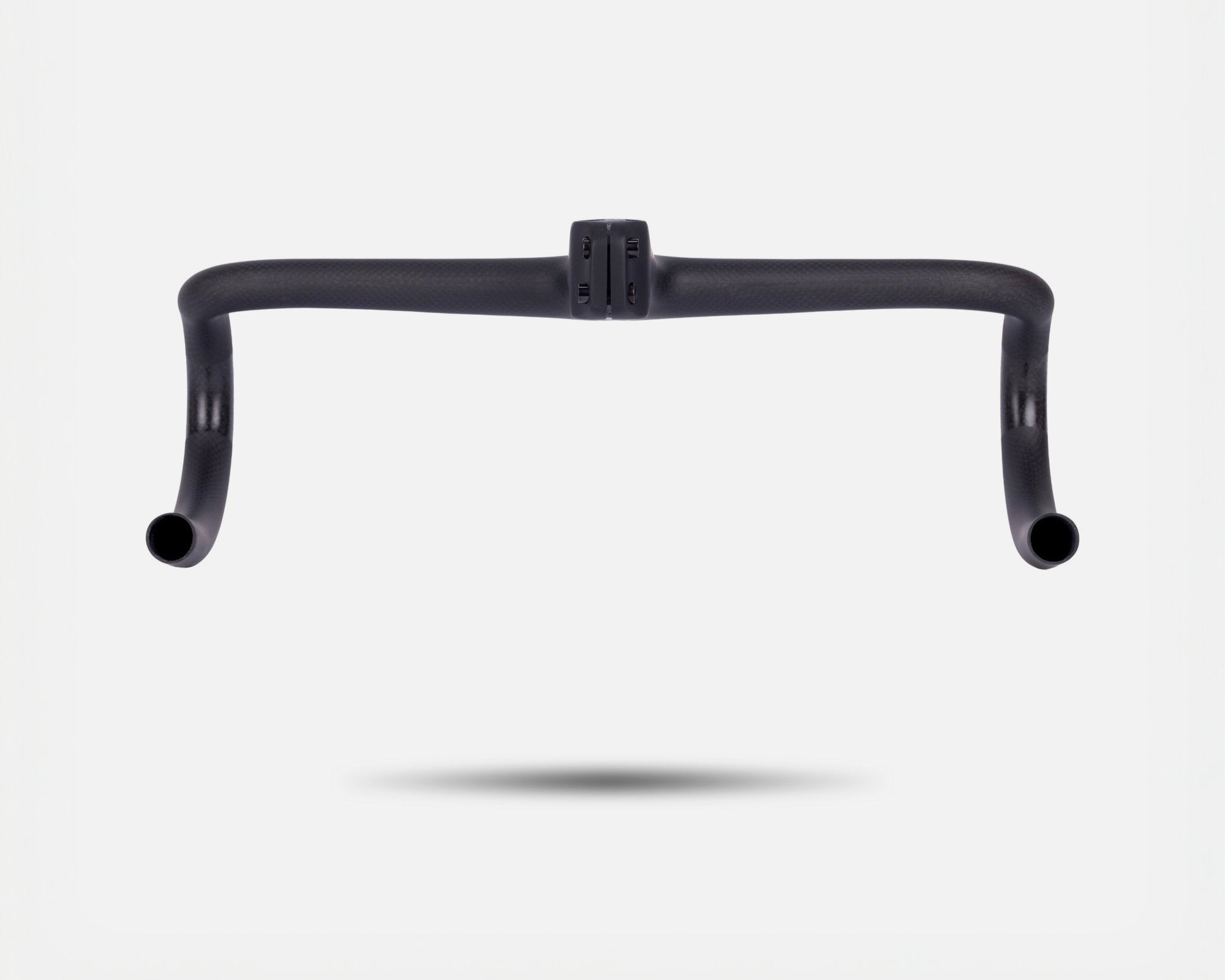 Litebike lightweight integrated barstem. 246g carbon fibre barstem. Back angle. Super lightweight for road cycling, gravel cycling and everyday use. White background.